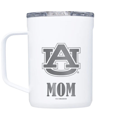 White Auburn Mom Corkcicle Mug