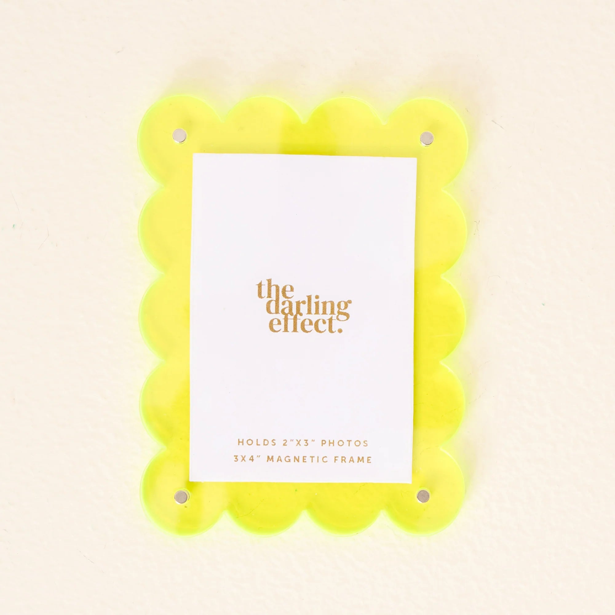 Mini Acrylic Frame Magnet in Neon Yellow