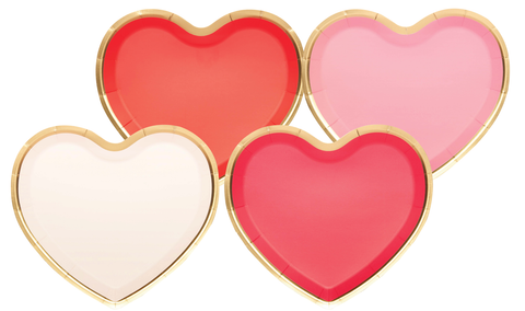Heart Salad Die Cut Plate Love Notes Assorted/8 pkg