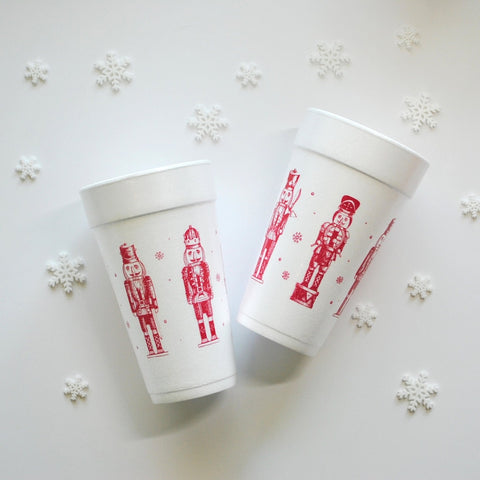 Red Nutcracker Styrofoam Cups