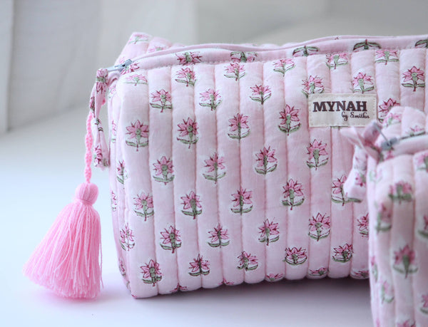 Rosy mist floral travel/make up/organizer/bag-LARGE only