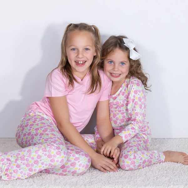 Girl's Tulip Fields Ruffle Sleep Pants   White/Multi   -Asst.: Medium (8-9)