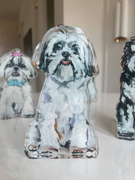 "Shih Tzu White" acrylic shelfie: Small