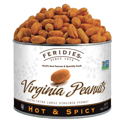 18oz Tin Hot & Spicy Super Extra Large Virginia Peanuts