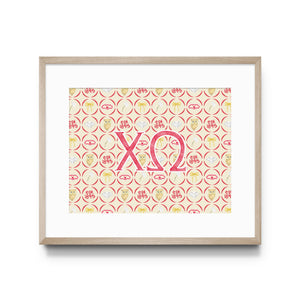 Chi Omega Art Print, Sorority: 5x7