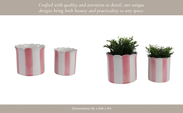 Pink Ceramic Striped Scallop