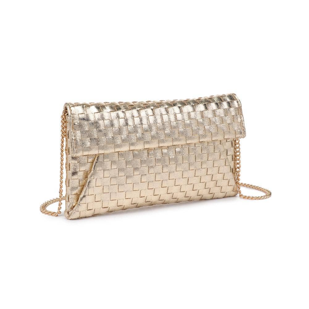 Priscilla Woven Clutch: Gold