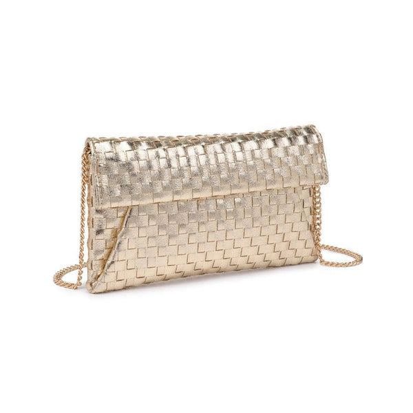 Priscilla Woven Clutch: Silver