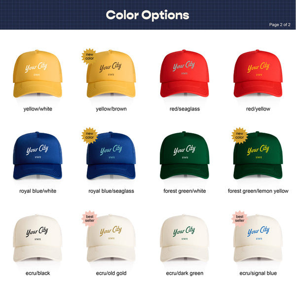 Samford Trucker Hat | Royal blue/seaglass