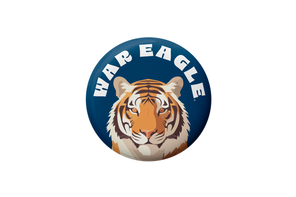 Auburn War Eagle Tiger Face Button