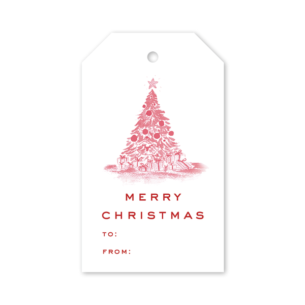 Christmas Toile Tree Gift Tags