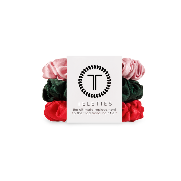 Teletie Silk Hair Scrunchie | Small | Poinsettia