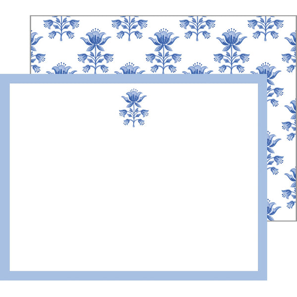 Flat Notecard Set of 10 | Tulip Block Print