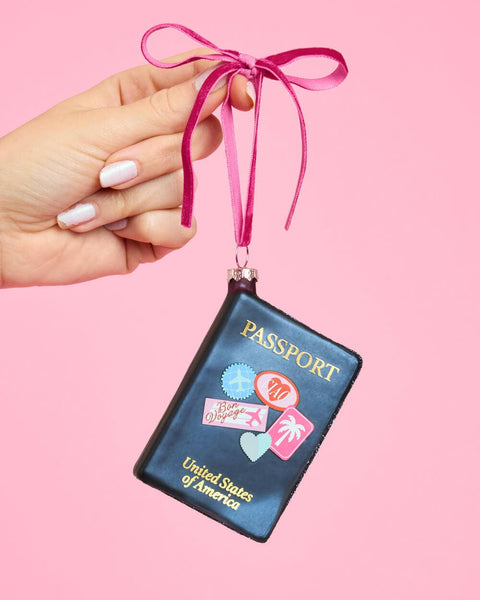 Passport Christmas Ornament | Girly Holiday Travel Gift
