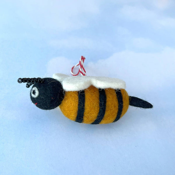 Bee Felt Wool Christmas Ornament