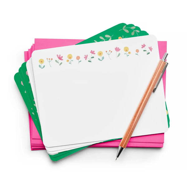 Spring Flowers Flat Note (Boxed set of 8)