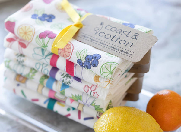 Confetti Christmas, Organic Cotton Tea Towel - Holiday NEW