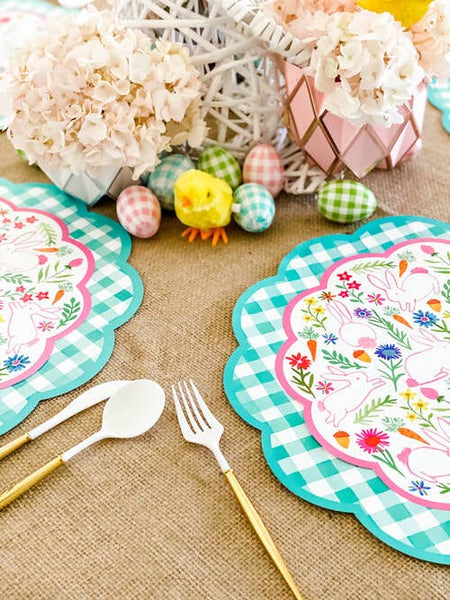 Bunny Garden Scalloped Paper Placemats: Placemat (15" x 15")