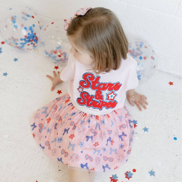 Stars and Stripes Patch Short Sleeve T-Shirt -
