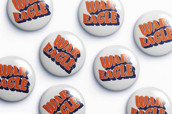 Auburn War Eagle Wavy Button