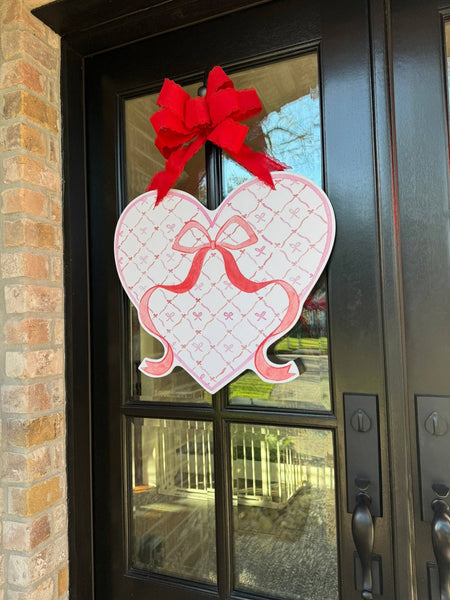 Isabella Heart with Bows Door Hanger