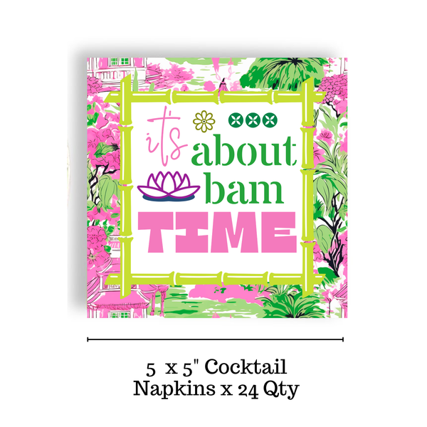 Mahjong "It's About Bam Time" 24ct Cocktail Napkins (3 ply)