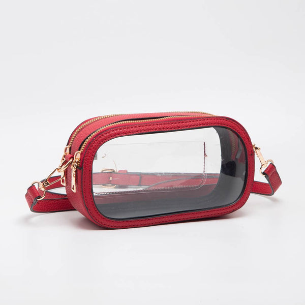 Game Day Stadium Clear Oval Crossbody Bags: Royal blue