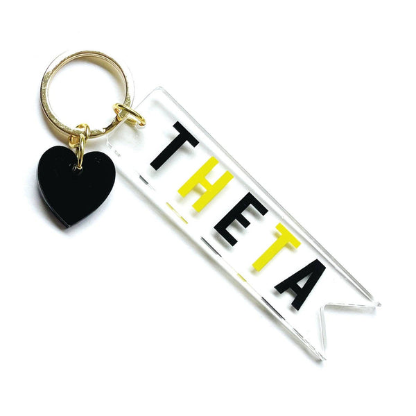 Sorority & Greek Acrylic Heart Keychain: Alpha Phi