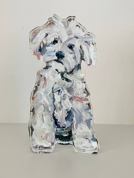 "Maltipoo White" Acrylic Block: Small