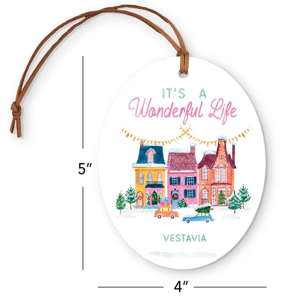 Oval Wooden It's a Wonderful Life Ornament