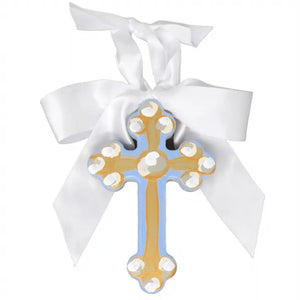 Hand Painted Wood Cross Ornament