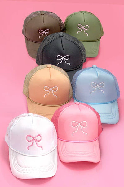 Bow Trucker Hat Pink
