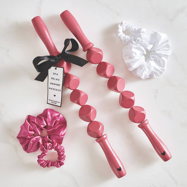 Satin Scrunchie Set of 2 - Hot Pink