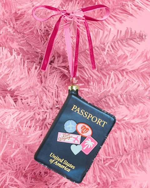 Passport Christmas Ornament | Girly Holiday Travel Gift