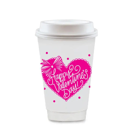 Happy Valentine's Day To-Go Coffee Cup Set of 10