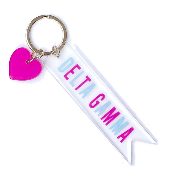 Sorority & Greek Acrylic Heart Keychain: Alpha Phi