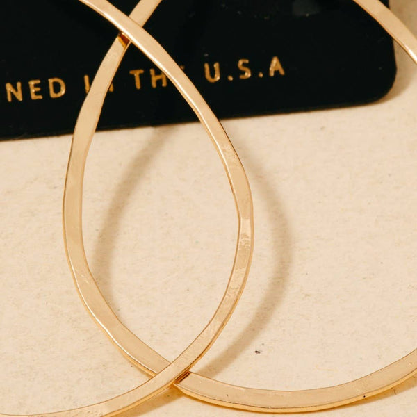 Handmade Thin Teardrop Cutout Earrings