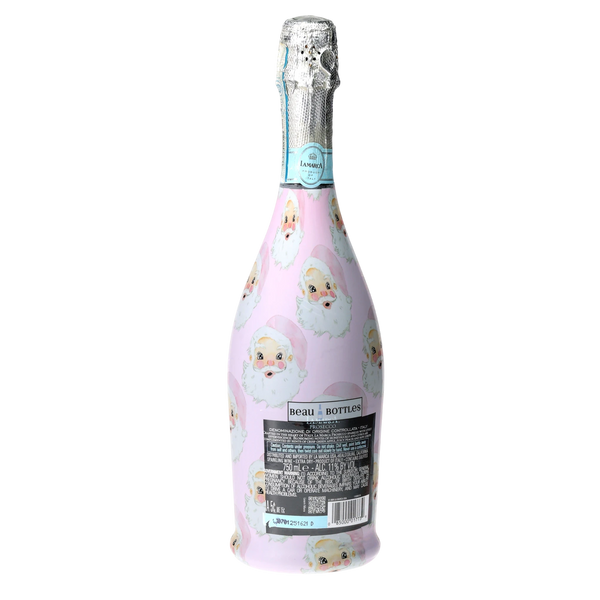 Limited Edition Watercolor Pink Santa Prosecco Bottle Wrap