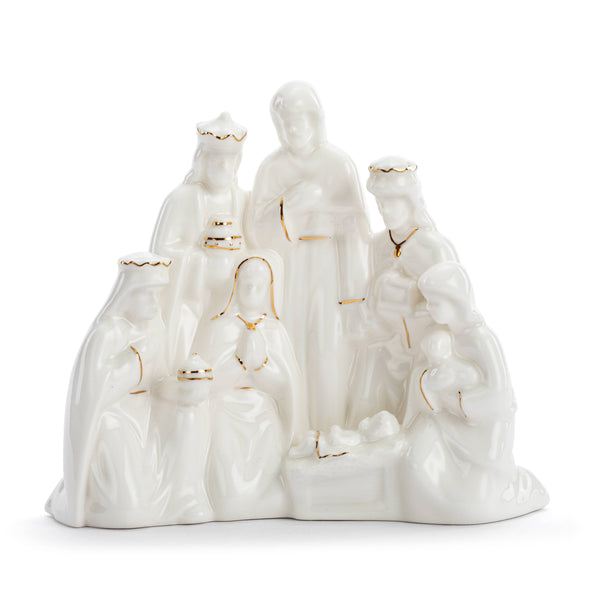 Ceramic LED Holy Nativity Figure - 7x7in