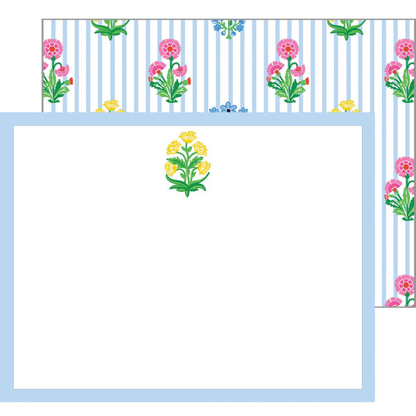 Flat Notecard Set of 10 | Coco Block Print