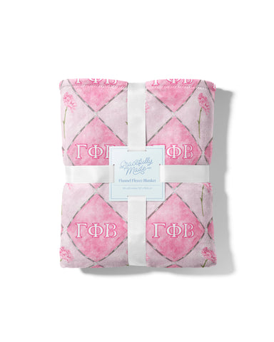 Gamma Phi Flannel Fleece Blanket, Sorority