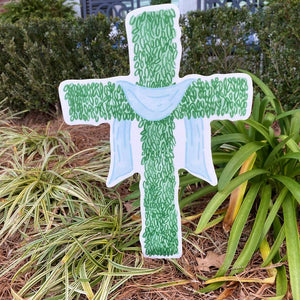 Boxwood Cross Yard Stake