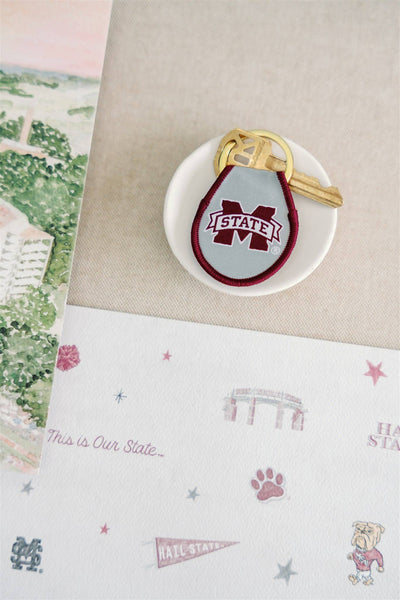 Mississippi State Embroidered Keychain
