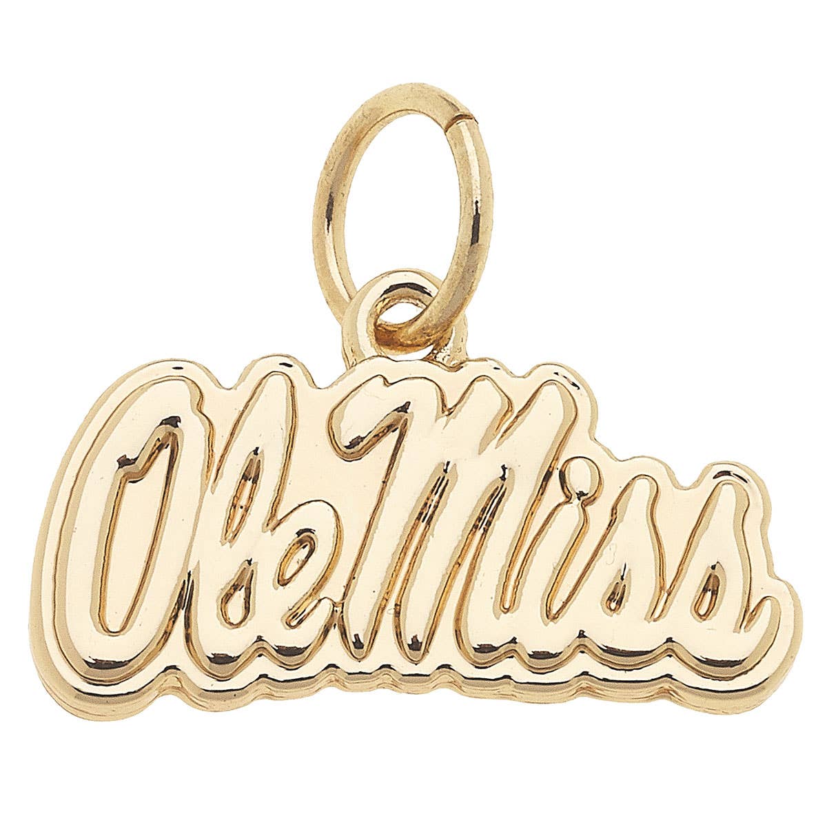 Ole Miss Rebels Shiny Gold Logo Charm