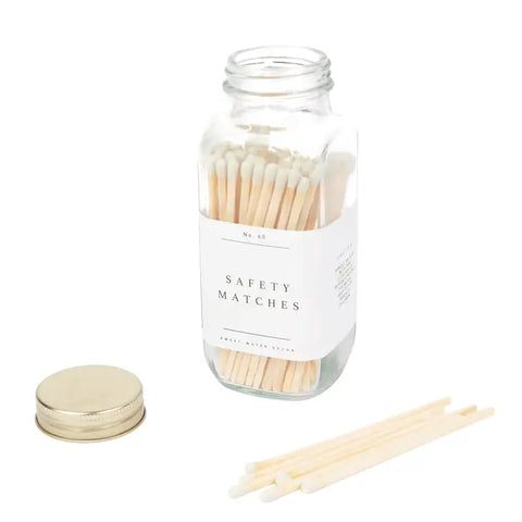 White Safety Matches Gold Lid