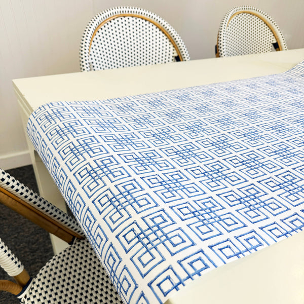 Paper Table Runner | Bamboo Fret | Blue