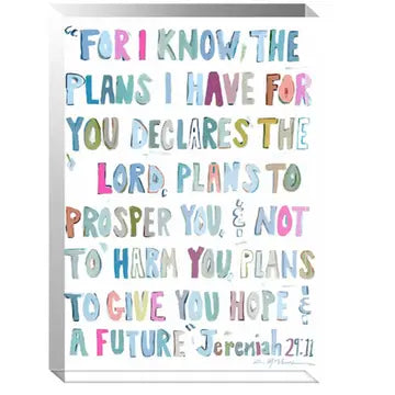 Jeremiah 29:11 Acrylic Block Large