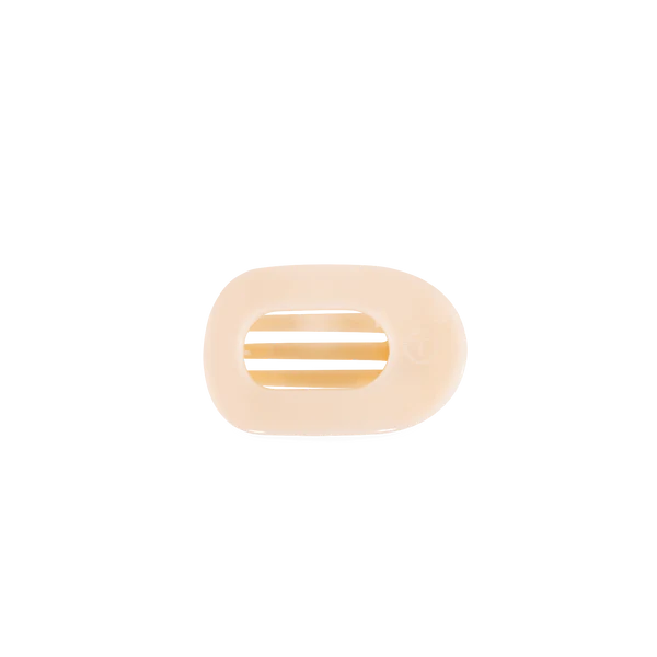 Almond Beige Tiny Flat Round Clip