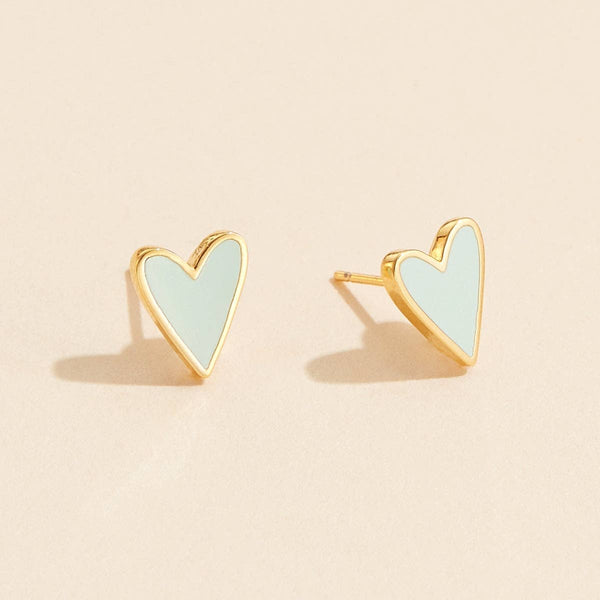 Blush Heart 18K Gold Dip Stud Earrings