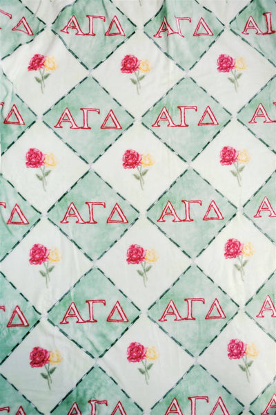Alpha Gamma Delta Flannel Fleece Blanket, Sorority